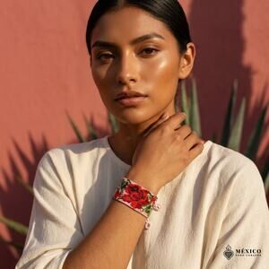 Mexican hand made bracelet  one of a kind  6X2 IN